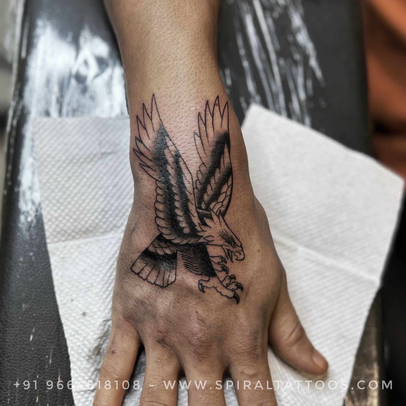 Hand tattoo art